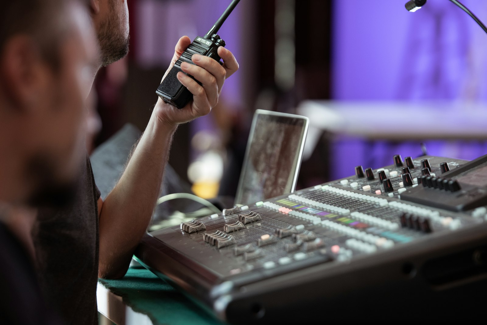 Black mixing console